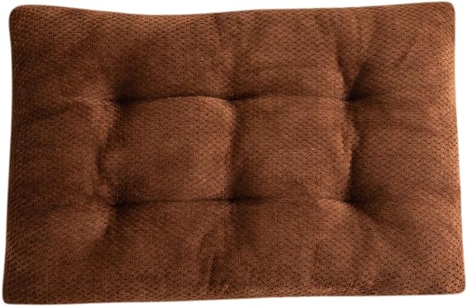 Washable Dog Bed for Large Breeds, Extra Cushioned Crate Mattress with Removable Fluffy Cover, Non-Slip Orthopedic Pet Pad, Machine Washable Kennel Mat(Coffee,XXL)