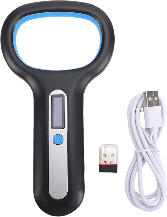GLOGLOW Pet Microchip Scanner, Rechargeable Reader for Dogs and Cats with OLED Display and Connectivity for Vet Professionals Landscape Aquaculture (Black)