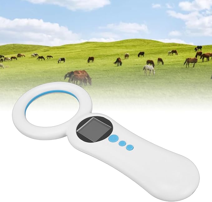 Pet Microchip Scanner, 500 Records Rechargeable Animal Chip Reader with 1.44in Screen, Supports FDX B & EMID for Dogs Cats, Upload to PC