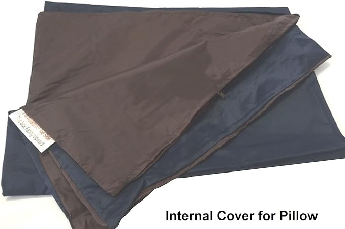 Dogbed4less Shredded Memory Foam Pillow Dog Bed with Waterproof Liner and Machine Washable Cover (Brown Denim, Large 48"X29")