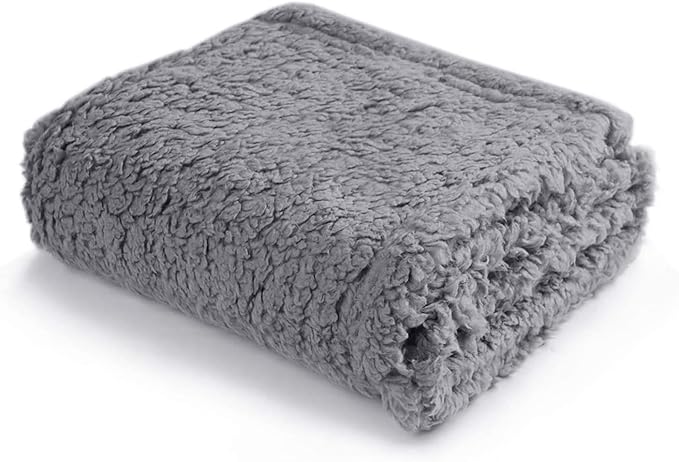 Pet Blankets for Couch Sofa Bed Dog Blankets Reversible Cat Blanket Soft Furniture Protector Cover for Small Medium Large Dogs Cats, Grey, 24 x 31 inches