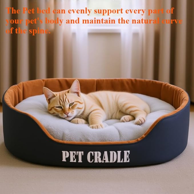 Dog Bed Orthopedic Dog Couch Bed, Waterproof Pet Bed with Removable Washable Mat & Non-Slip Bottom(Blue,15.75''X11.81'')