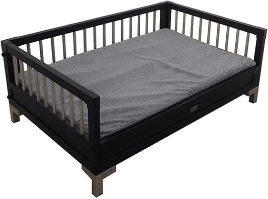 New Age Pet ecoFLEX Manhattan Raised Dog Bed w/Removable Cushion, Large, Espresso