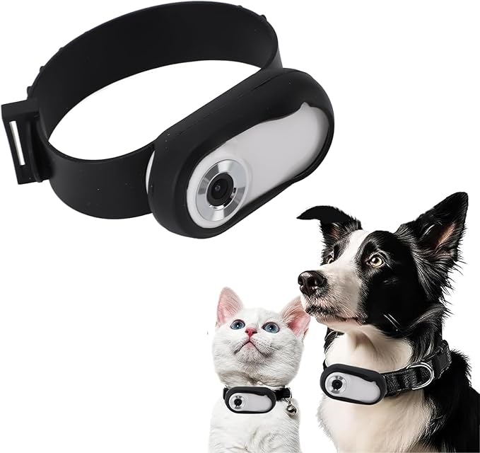 Yosoo Health Gear Pet Collar Camera HD 1080P 170 Wide Angle, USB Rechargeable Adjustable Pet Camera for Dogs and Cats with Video and Photo Function, No WiFi Needed Action