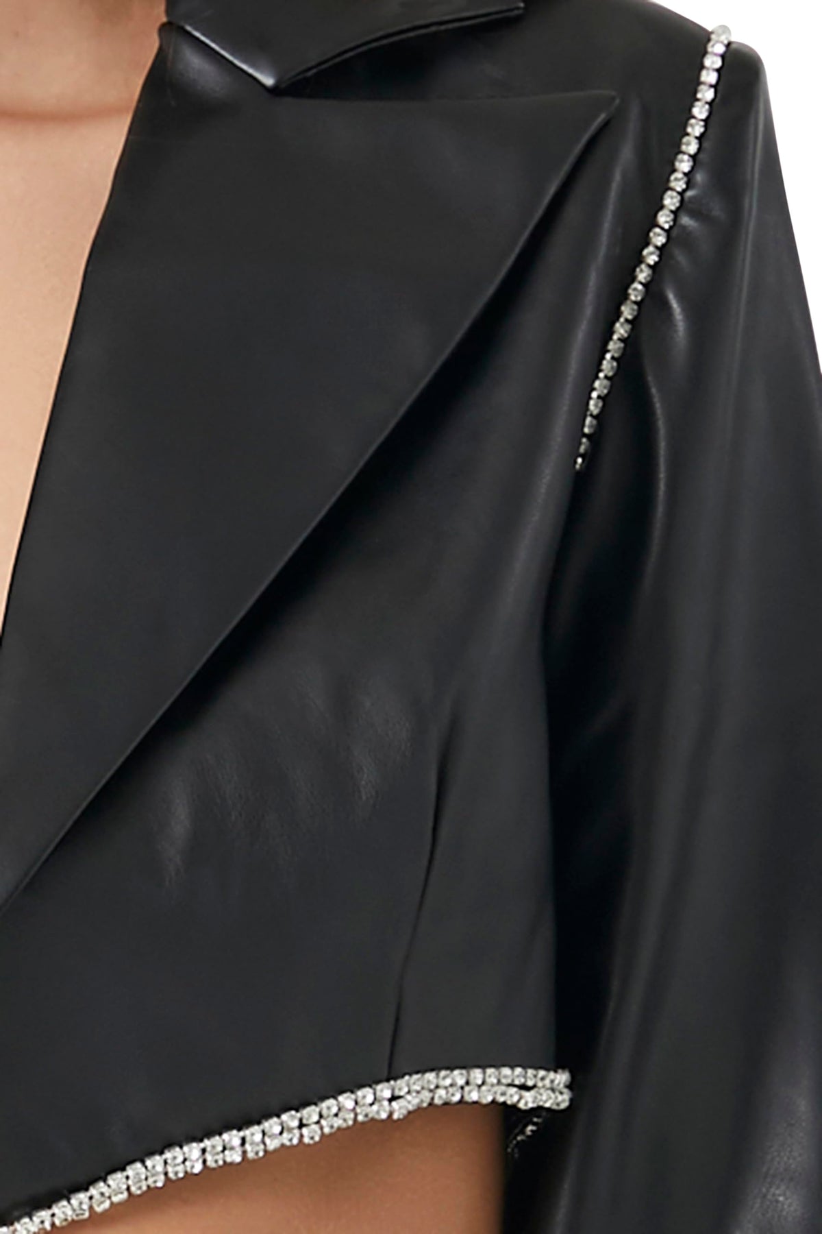 Forever 21 Cropped Faux Leather Jacket Black X-Small