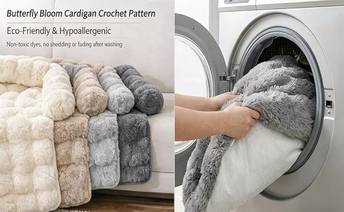 Dream Cloud Pet Sofa Bed, Washable Non-Slip Fluffy Plush Dog Mat for Furniture Protector Mat for Sofa Car & Floor for Small Medium Dogs & Cats (Light Gray)
