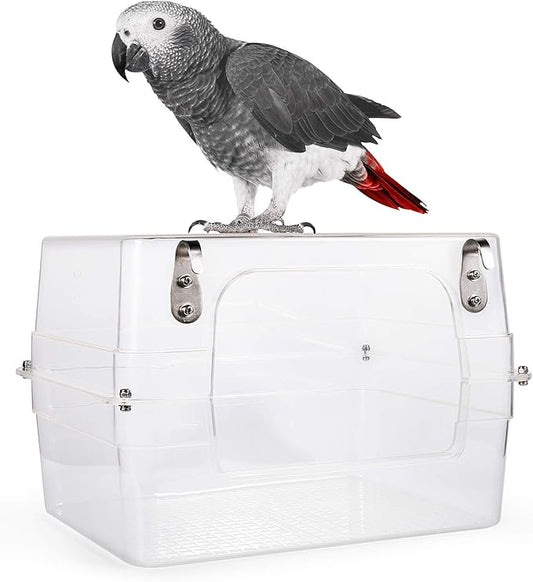 Colorday Large Bird Bath for Cage, Parrot Bath for Parakeet, African Grey, Amazon, Conure, Cockatiel(13X11X8 inch)