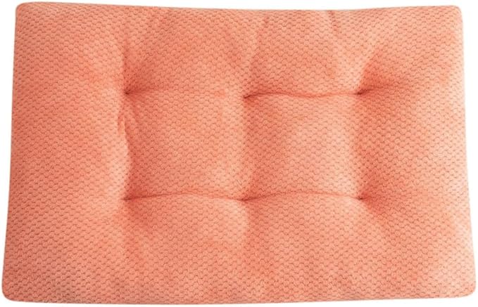 Washable Dog Bed for Large Breeds, Extra Cushioned Crate Mattress with Removable Fluffy Cover, Non-Slip Orthopedic Pet Pad, Machine Washable Kennel Mat(Pink,XXL)