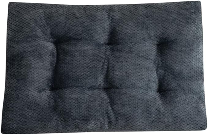 Washable Dog Bed for Large Breeds, Extra Cushioned Crate Mattress with Removable Fluffy Cover, Non-Slip Orthopedic Pet Pad, Machine Washable Kennel Mat(Dark Grey,XL)