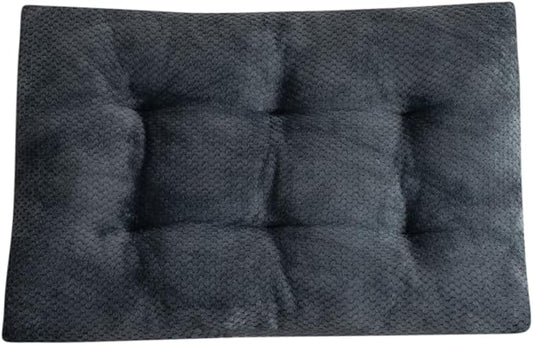 Washable Dog Bed for Large Breeds, Extra Cushioned Crate Mattress with Removable Fluffy Cover, Non-Slip Orthopedic Pet Pad, Machine Washable Kennel Mat(Dark Grey,S)