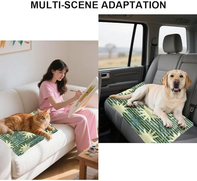 Green Stripes Dog Beds & Furniture Small Dog Comfort Bed Mat Pet Large Crate Pad Puppy Crate Bed Washable Non-Slip Washable Medium Size Pet Mats Carriers & Travel Products Indoor Outdoor 36X24 Inch