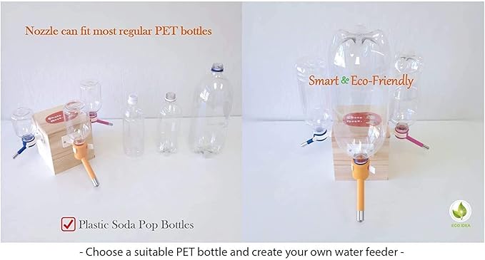 Choco Nose Patented No-Drip Water Bottle/Feeder for Large Dogs Over 50 lbs - Wire Cages, Crates or Kennels. 16 oz. X-Large Nozzle 22mm, Pink