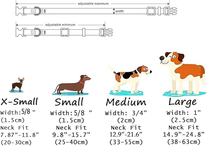 Dog Collar with Bohemia Floral Tribal Geometric Patterns - Soft Ethnic Style Collar Adjustable for Small Medium Large Dogs(Dark Green Flower,S)
