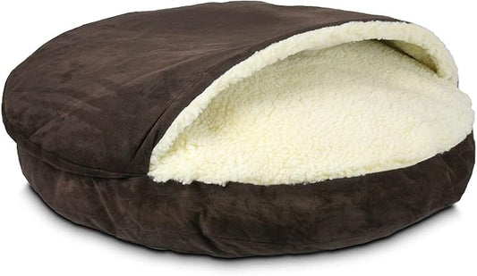 Snoozer Luxury Orthopedic Cozy Cave Pet Bed, Small, Hot Fudge