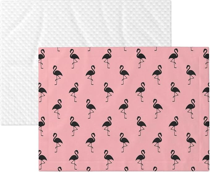 Pet Blanket for Travel and Home, Pink Flamingo, Reversible Plush Dot Design with Soft Grip Texture on One Side Perfect for Car Seats Moving Vehicles