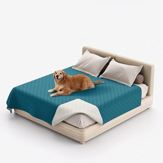 Waterproof Dog Bed Covers for Couch Protection, Water-Resistant Soft Dog Pet Blanket Anti-Slip Dog Blanket for Bed, for Furniture Bed Couch Sofa (Deep Blue,82x102inch)