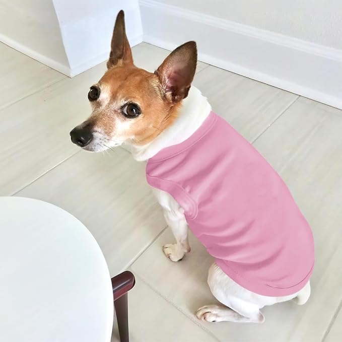 Personalized Dog Shirt Custom Pet T Shirts for Small Large Dogs Customized Puppy Clothes with Name Logo Picture Breathable Pets Sleeveless Vest Apparel Gifts, Light-Pink, S