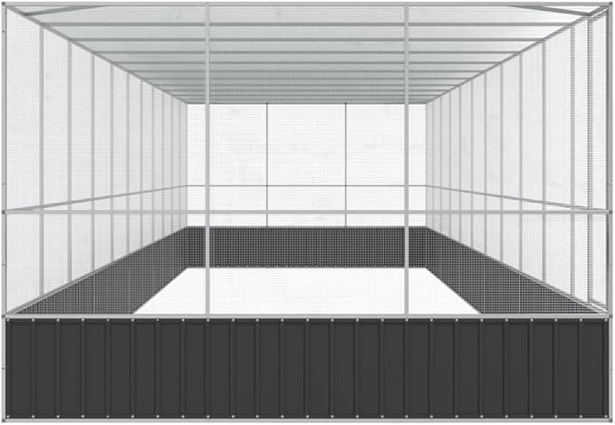 Steel Aviary with Extension, Large Flight King Bird Cage for Cockatiels African Grey Quaker Amazon Sun Parakeets Green Cheek Conures Pigeons Parrot Bird Cage, 448.4"x120.9"x83.5",-118