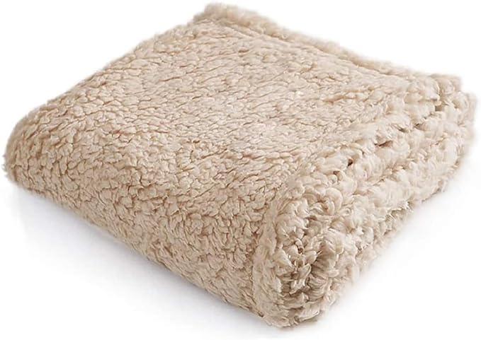Pet Blankets for Couch Sofa Bed Dog Blankets Reversible Cat Blanket Soft Furniture Protector Cover for Small Medium Large Dogs Cats, Beige, 65 x 83 inches
