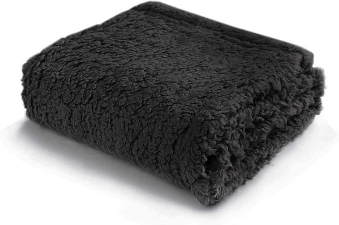 Pet Blankets for Couch Sofa Bed Dog Blankets Reversible Cat Blanket Soft Furniture Protector Cover for Small Medium Large Dogs Cats, Black, 39 x 47 inches