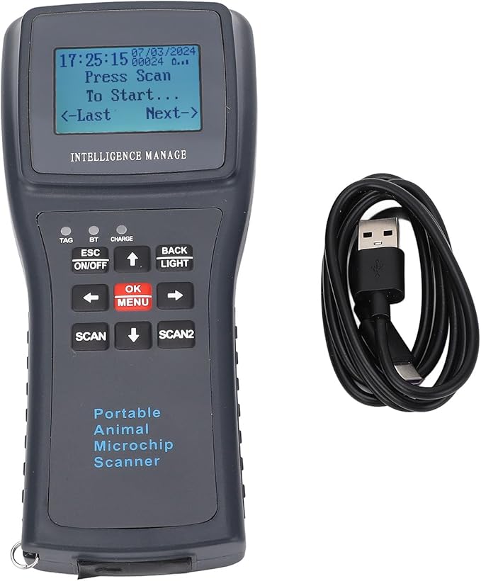 FILFEEL Handheld Pet Microchip Scanner Low Frequency Reader with for Animal Ear Tag and High Accuracy Microchip Identification (#3)