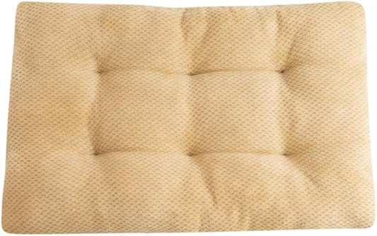 Washable Dog Bed for Large Breeds, Extra Cushioned Crate Mattress with Removable Fluffy Cover, Non-Slip Orthopedic Pet Pad, Machine Washable Kennel Mat(Brown,XL)