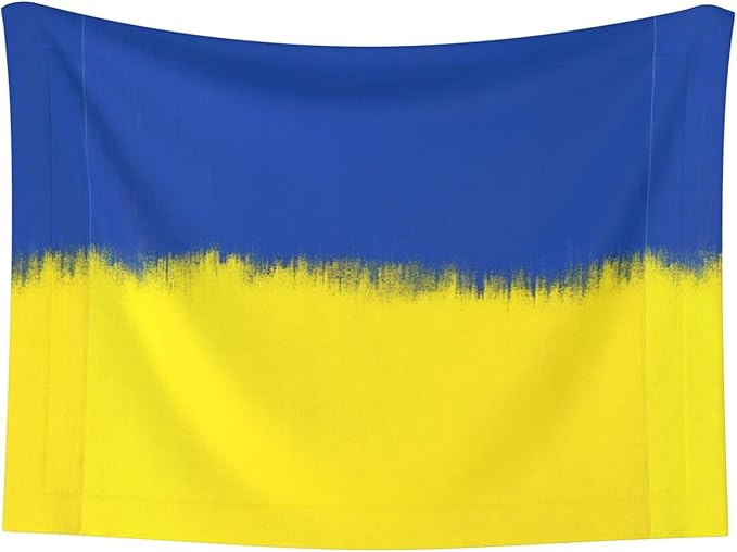 Reversible Plush Throw for Dogs and Cats, Abstract Artistic Ukrainian Flag, Double Sided Blanket with Nubby Dot Side and Sleek Side Ideal for Cuddling Nesting Security