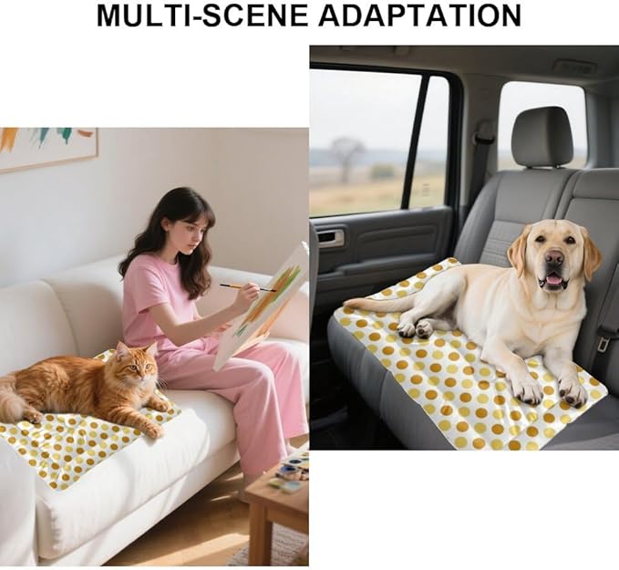 Orange Polka Dot Cute Dog Crate Beds Furniture Dog Crate Mat Pads Washable Bed Washable Non-Slip Beds for Crates Medium Bed for Pet Mat Cushions Indoor Outdoor 36X24 Inch
