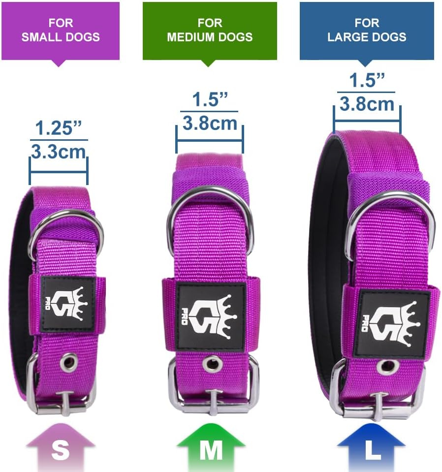 TSPRO Tactical Dog Collar 1.5 Inch Wide Thick Dog Collars with Heavy Duty Metal Buckle, Durable, Strong, Adjustable for Medium to Large Dogs (Christmas Green L)