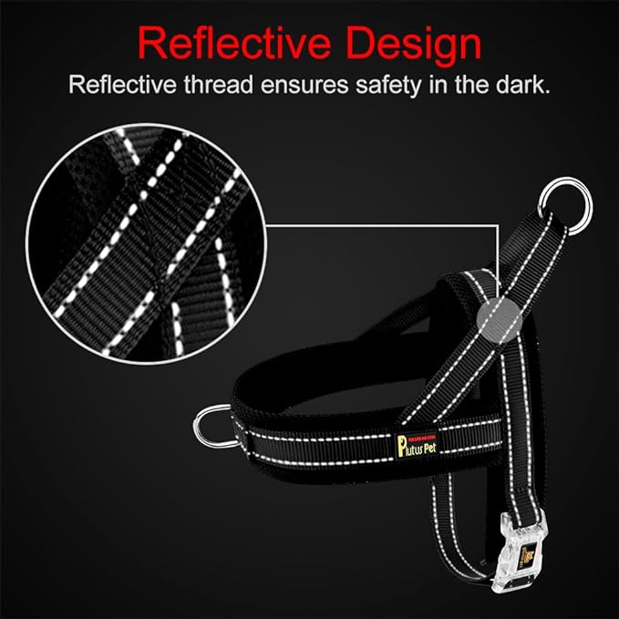 Plutus Pet No Pull Dog Harness with Breathable Mesh Padded, Adjustable Reflective Escape Proof Dog Harness, Quick Fit Dog Vest Harness for Small Medium Large Dogs(M, Gray)