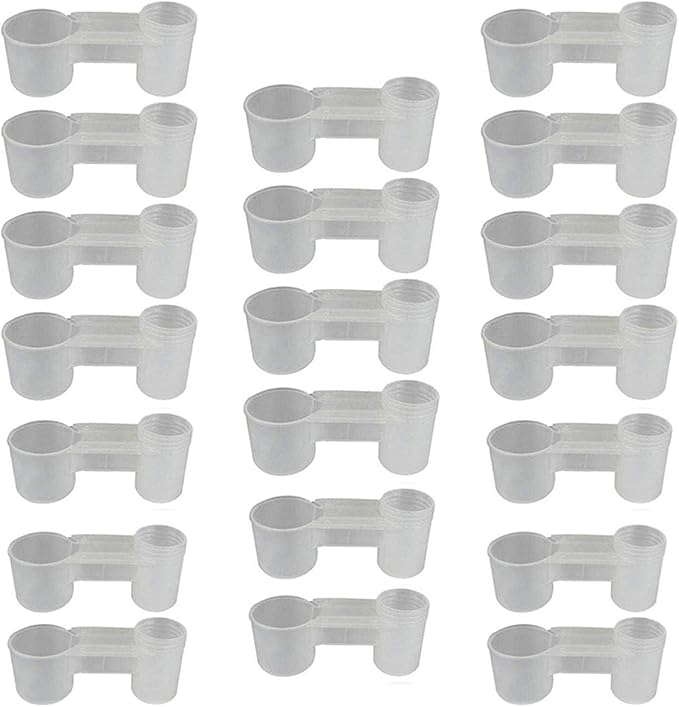 kathson 20 Pcs Bird Drinker Feeder Plastic Soda Pop Water Bottle Cup Ideal for Chicken Pigeons Birds Feeder Trough Animal Feeding Accessories