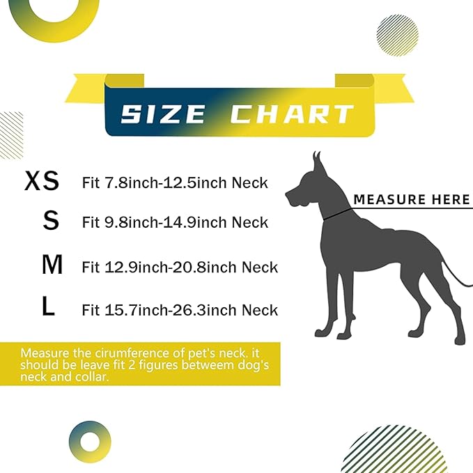 Roses&Poetry Dog Collar for Large Dogs with Gradient Amber, Yellow Reflective Dog Collar Adjustable Large Pet Collars for Small Medium Large Dogs (Amber-L)