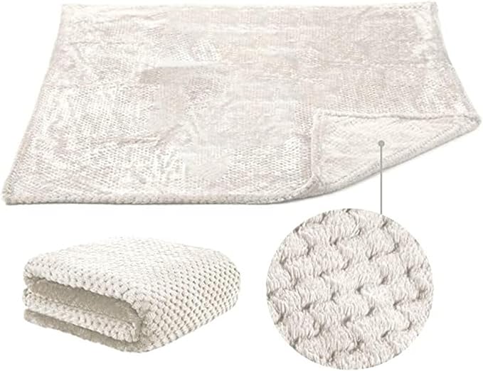 Pet Blanket Warm Soft Dog Blankets Washable Cat Throw Blankets Sofa Bed Couch Furniture Protector Cover for Small Medium Large Dogs Cats, White, 20" x 28"