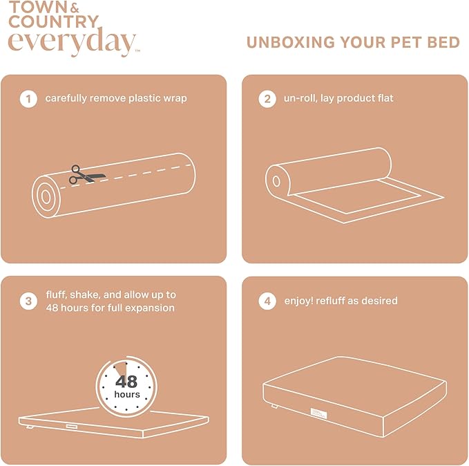 TOWN & COUNTRY EVERYDAY CuddleTown Faux Linen Comfy Cozy Cuddler Pet Bed, Supportive & Calming, Non-Slip Bottom, Machine Washable Cover, Cream, Small 22"x20"x7"