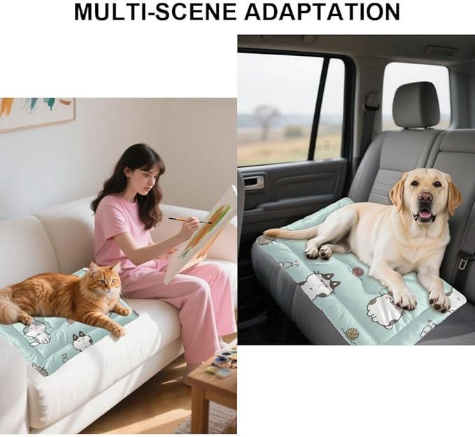 Comfy Dog Crate Mat with Anti-Slip Bottom, Cute Cats Dog Rug Puppy Crate Pads Flat Bed Cozy Puppy Mat for Indoor& Outdoor Sofa Cars, Machine Washable 24 X 36 Inch