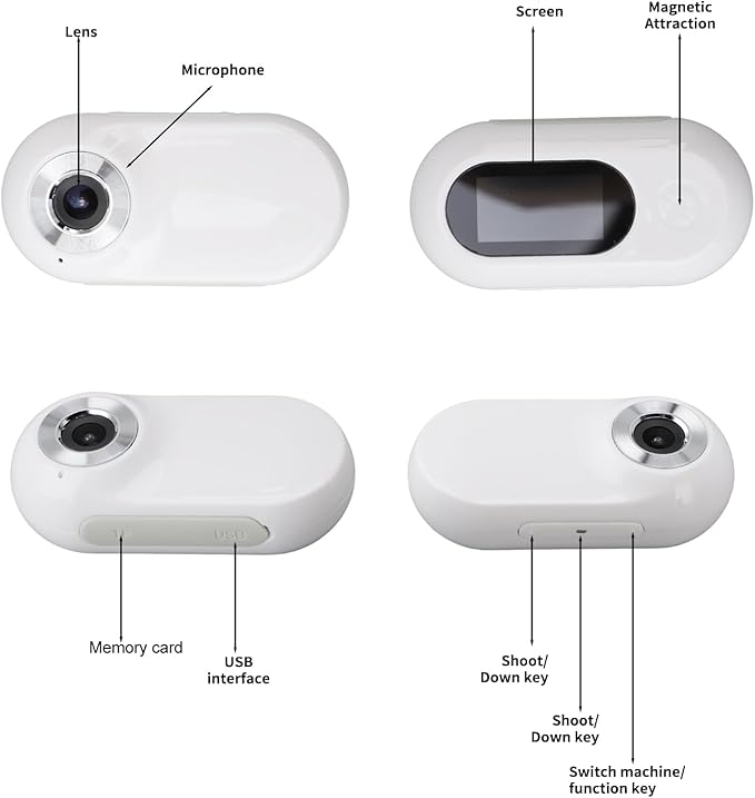 Yosoo Health Gear Pet Collar Camera HD 1080P 170 Wide Angle, USB Rechargeable Adjustable Pet Camera for Dogs and Cats with Video and Photo Function, No WiFi Needed Action