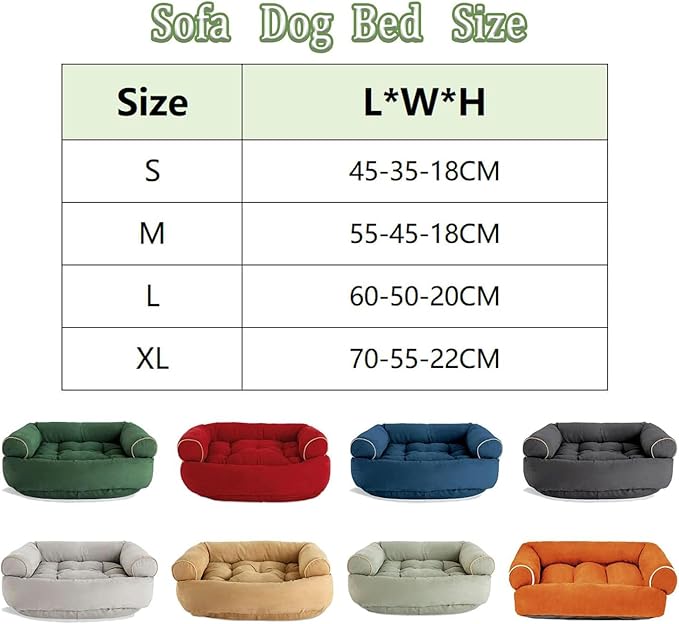 Suede Sofa Dog Bed, Multiple Sizes Orthopedic Memory Foam Mattress, Durable and Calming, Washable Dog Bed with Anti-Slip Bottom S Blue