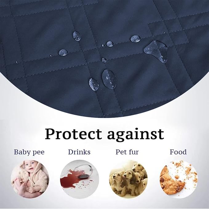 Waterproof Dog Bed Covers for Couch Protection, Water-Resistant Soft Dog Pet Blanket Anti-Slip Dog Blanket for Bed, for Furniture Bed Couch Sofa (Navy Blue,86x82inch)