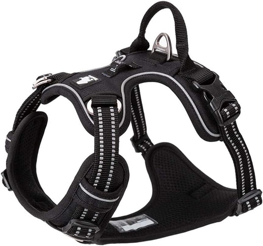 TRUE LOVE Dog Harness No Pull Nylon Reflective Pet Harness Adjustable Comfortable Control Step-in Brilliant Colors Truelove TLH56512 XS Black