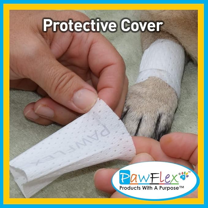 Protective Sleeve Tubular Cover - Bandages - for Dogs Cats and Other Pets First Aid Wound Care Comfortable Non-Adhesive Breathable & Water Resistant 12 Strips (yields 24-36 Covers)-(X-Small)