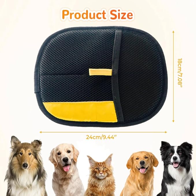 Pet Hair Removal Glove, Dog Cat Hair Gloves for Pet Hairs Removal, Reusable Pets Grooming Gloves for Dogs Cats, Washable Pets Hairs Remover Electrostatic Glove for Bed Couch Clothes Carpet (2pcs)