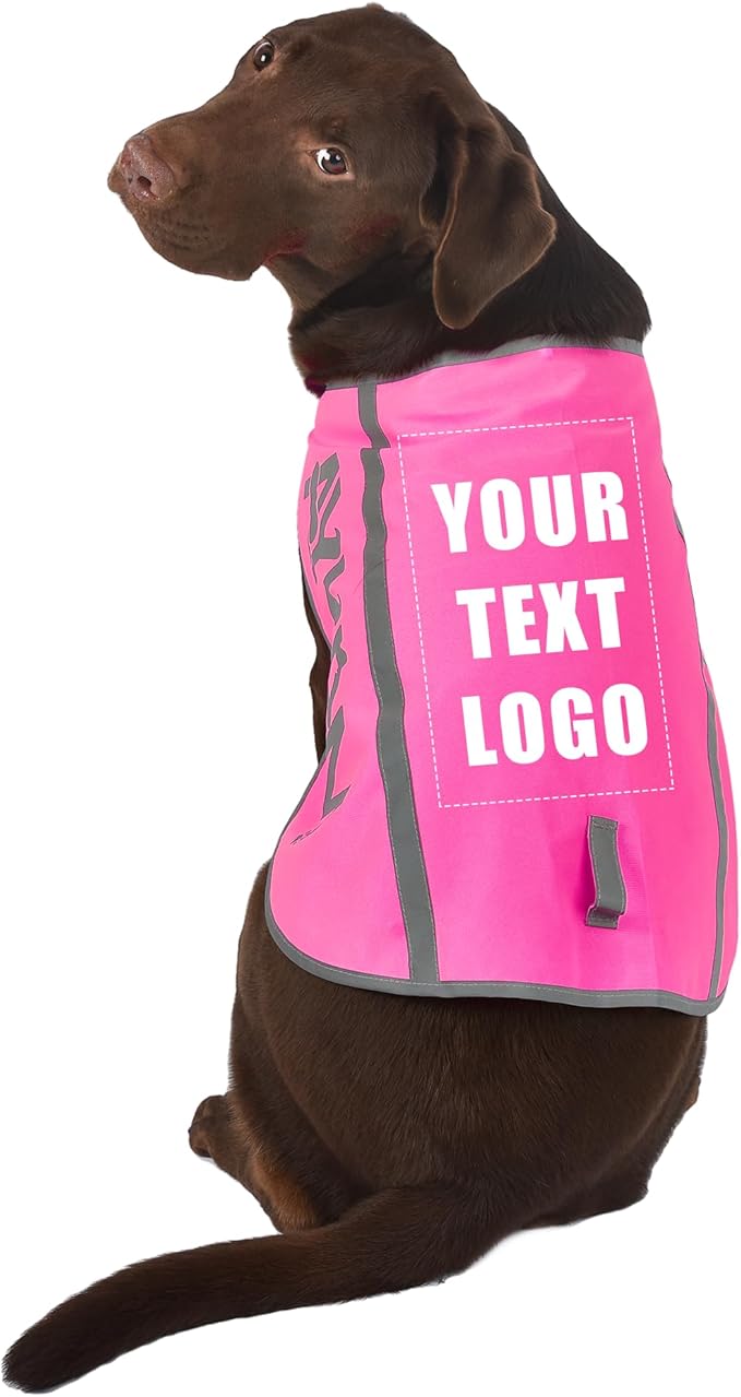 Pink Reflective Dog Vest Logo Small Breeds,High Visibility Dog Safety Vest Harness with Removable Bell Keep Safe from Hunting, Training & Cars Accidents