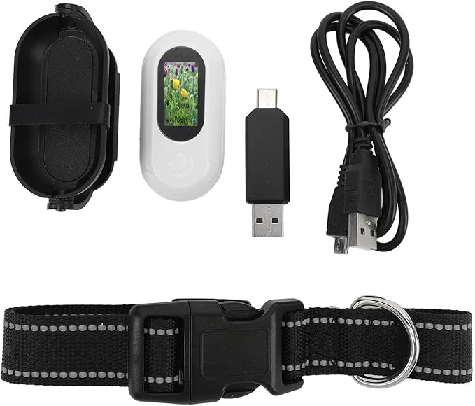 SUNGOOYUE Pet Collar Camera, 1080P HD Video Recording Adjustable Angle View with Back, for Dogs Cats Indoor Outdoor Travel Adventure (32GB)