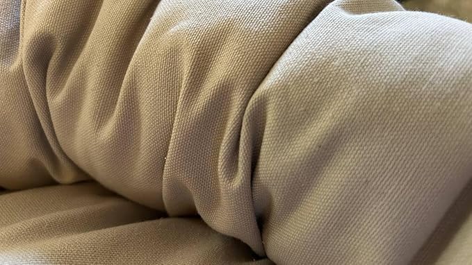 Organic Cotton Canvas Dog Bed: Removable Cover, Natural Fill - Made in USA (Gray, X Large 42" x 8" inches)