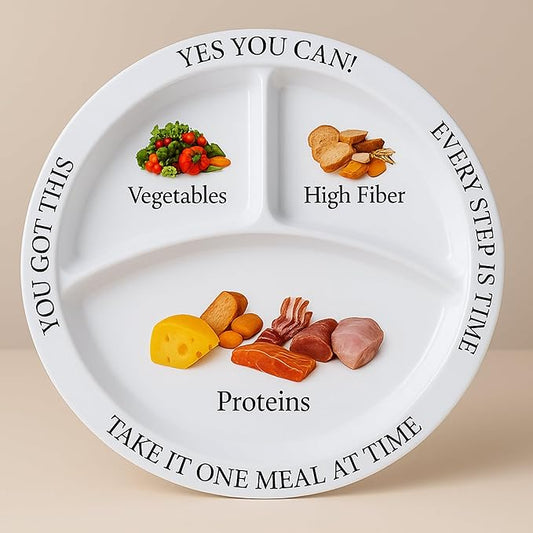 Bariatric Portion Control Plates for Weight Loss - Perfect for Bariatric Surgery Patients, Portion Control Containers for Easy Weight Management and Healthy Eating Habits - 2 Pack