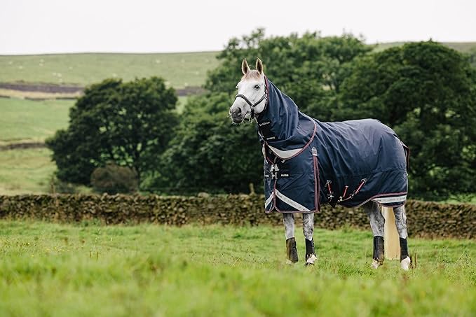 LeMieux Kudos 200g Turnout Blanket - 1680Denier Waterproof Outer - Detachable Neck Inlcluded - Navy - 75"