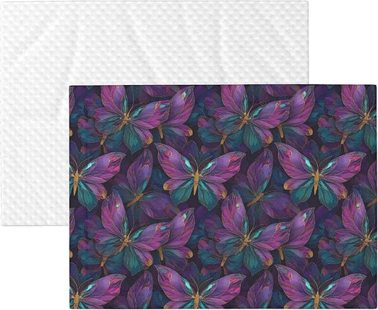 Waterproof Dog Blanket Soft Pet Blanket for Puppy Cat, Fleece Cat Throw Blankets for Furniture Bed Couch Sofa Reversible - Purple Butterfly 1