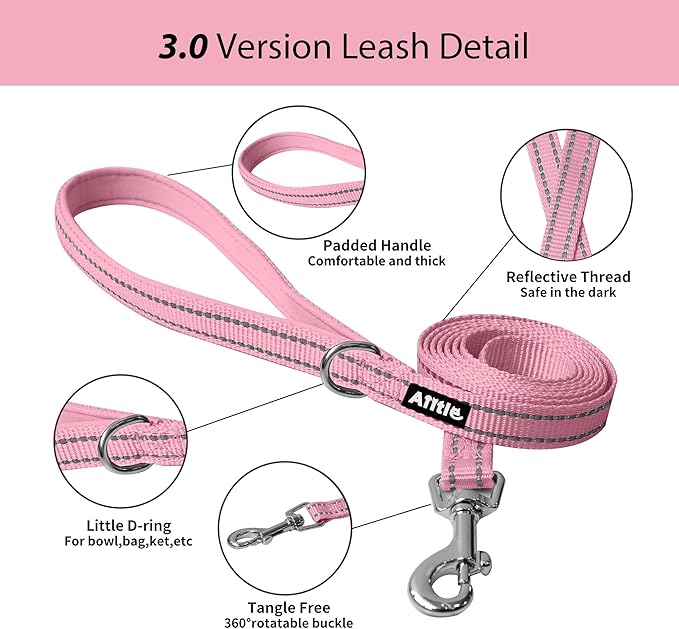AIITLE Dog Harness, No-Pull Cat Harness with a Leash, Adjustable Reflective Dog Vest, Cat Harness Escape Proof, Outdoor Walking, Running,Training for Extra Small Dogs and House Cats Pink XXXS