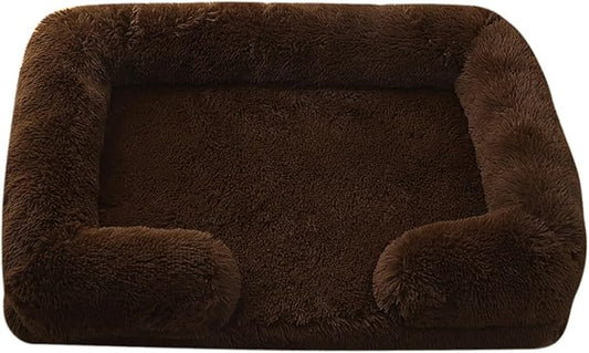 Dog Beds Large Sized dog Orthopedic, Sofa Dog Bed with Waterproof Lining and Nonskid Bottom, Rectangle Washable Dog Bed for Medium Small Dogs and Cats Comfortable ( Color : Brown1 , Size : 17 x 15" )