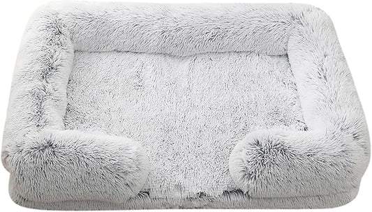 Dog Beds Large Sized dog Orthopedic, Sofa Dog Bed with Waterproof Lining and Nonskid Bottom, Rectangle Washable Dog Bed for Medium Small Dogs and Cats Comfortable ( Color : Gray , Size : 51 x 35" )